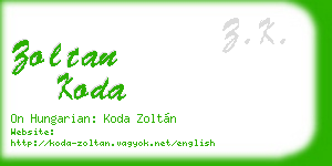 zoltan koda business card